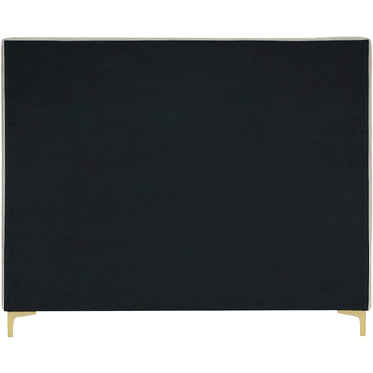 Geri Cream Velvet King Bed
