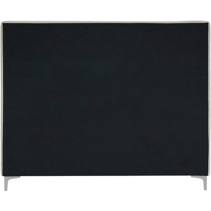 Geri Cream Velvet Queen Bed