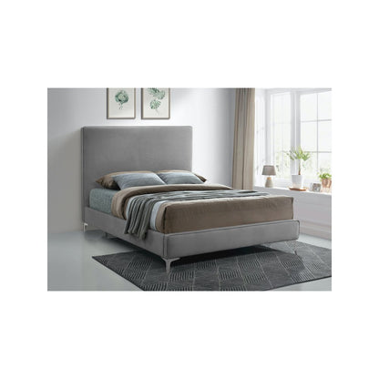 Geri Grey Velvet Full Bed