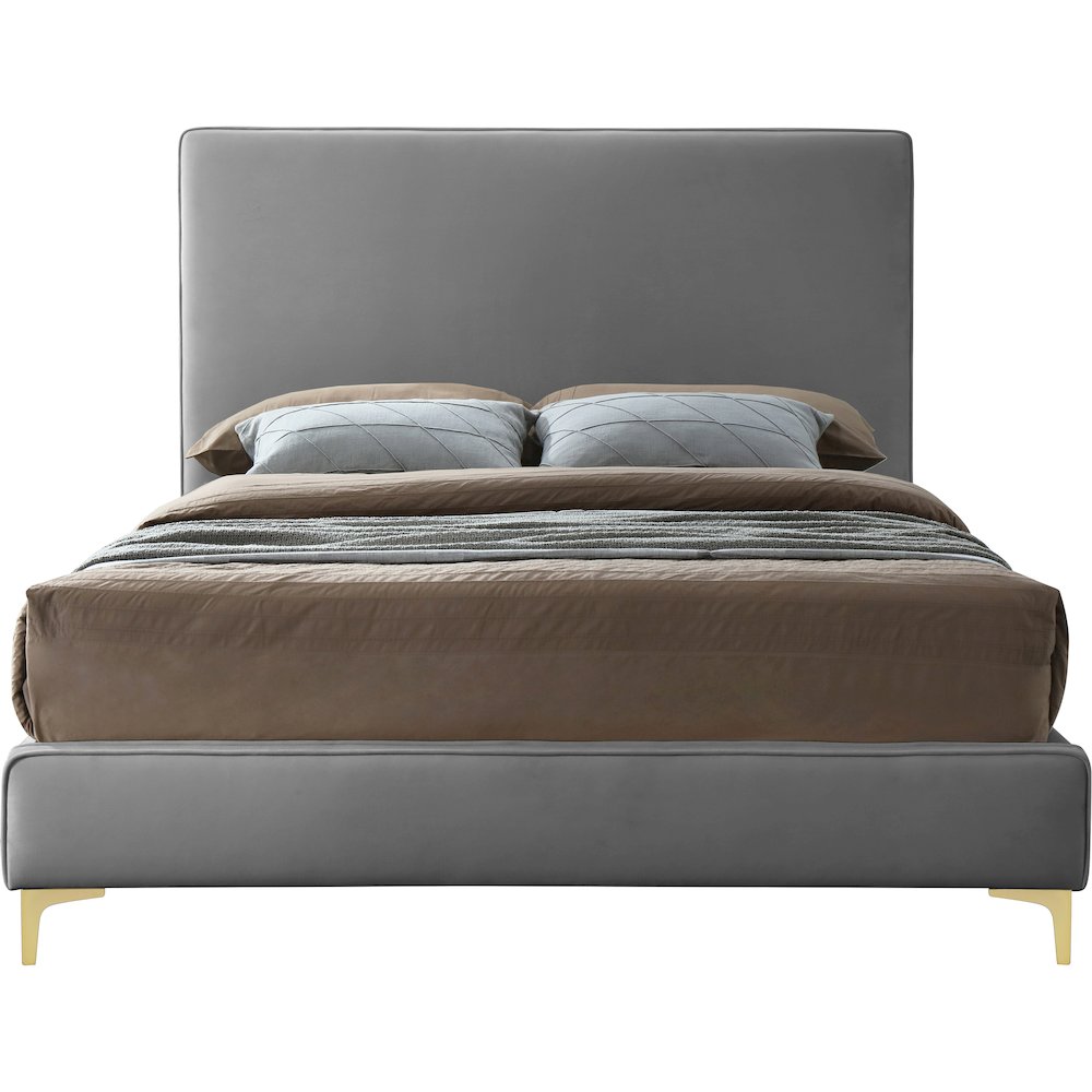 Geri Grey Velvet Full Bed