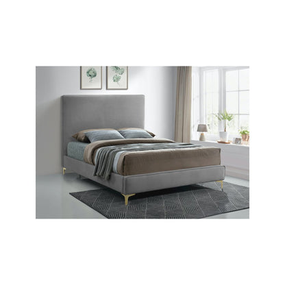 Geri Grey Velvet King Bed
