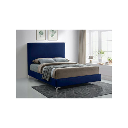 Geri Navy Velvet King Bed