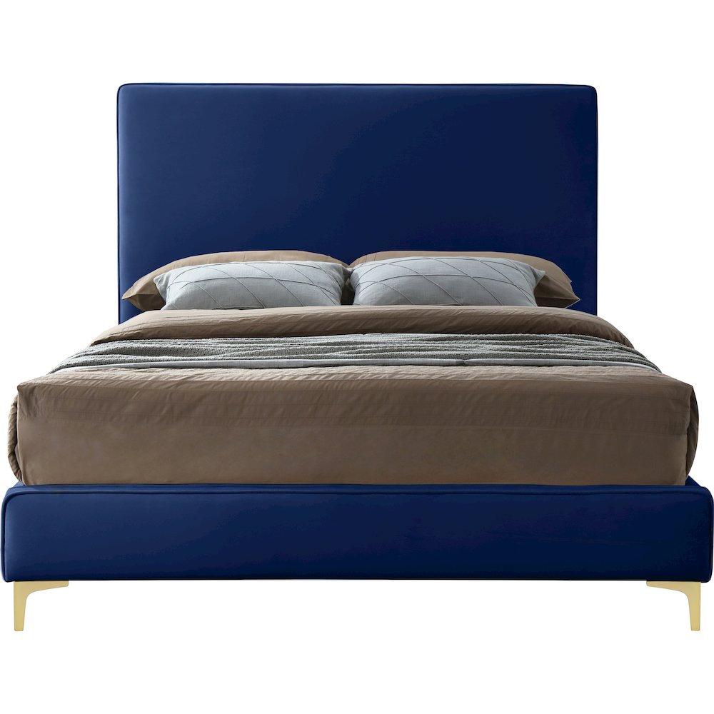 Geri Navy Velvet King Bed