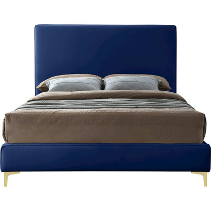 Geri Navy Velvet King Bed