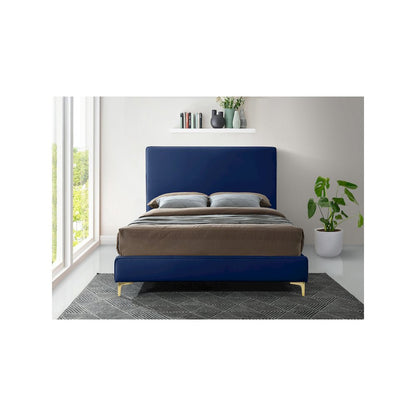 Geri Navy Velvet King Bed