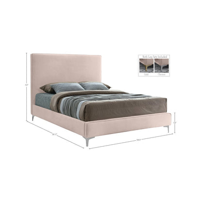 Geri Pink Velvet Full Bed