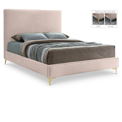 Geri Pink Velvet King Bed