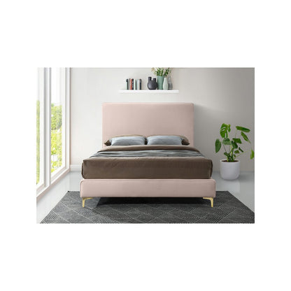 Geri Pink Velvet King Bed