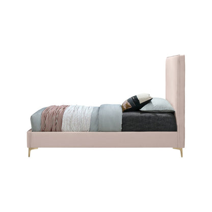 Geri Pink Velvet King Bed