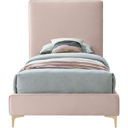 Geri Pink Velvet Twin Bed
