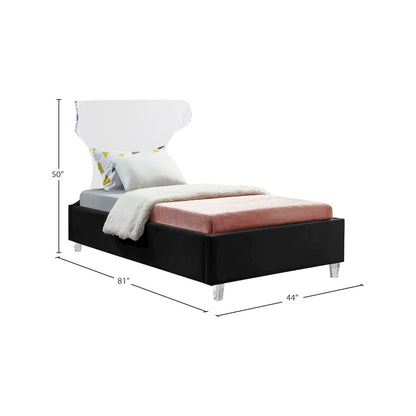 Ghost Black Velvet Twin Bed