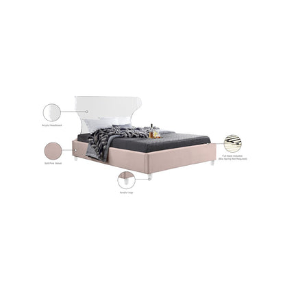 Ghost Pink Velvet King Bed