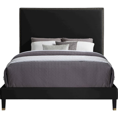 Harlie Black Velvet King Bed