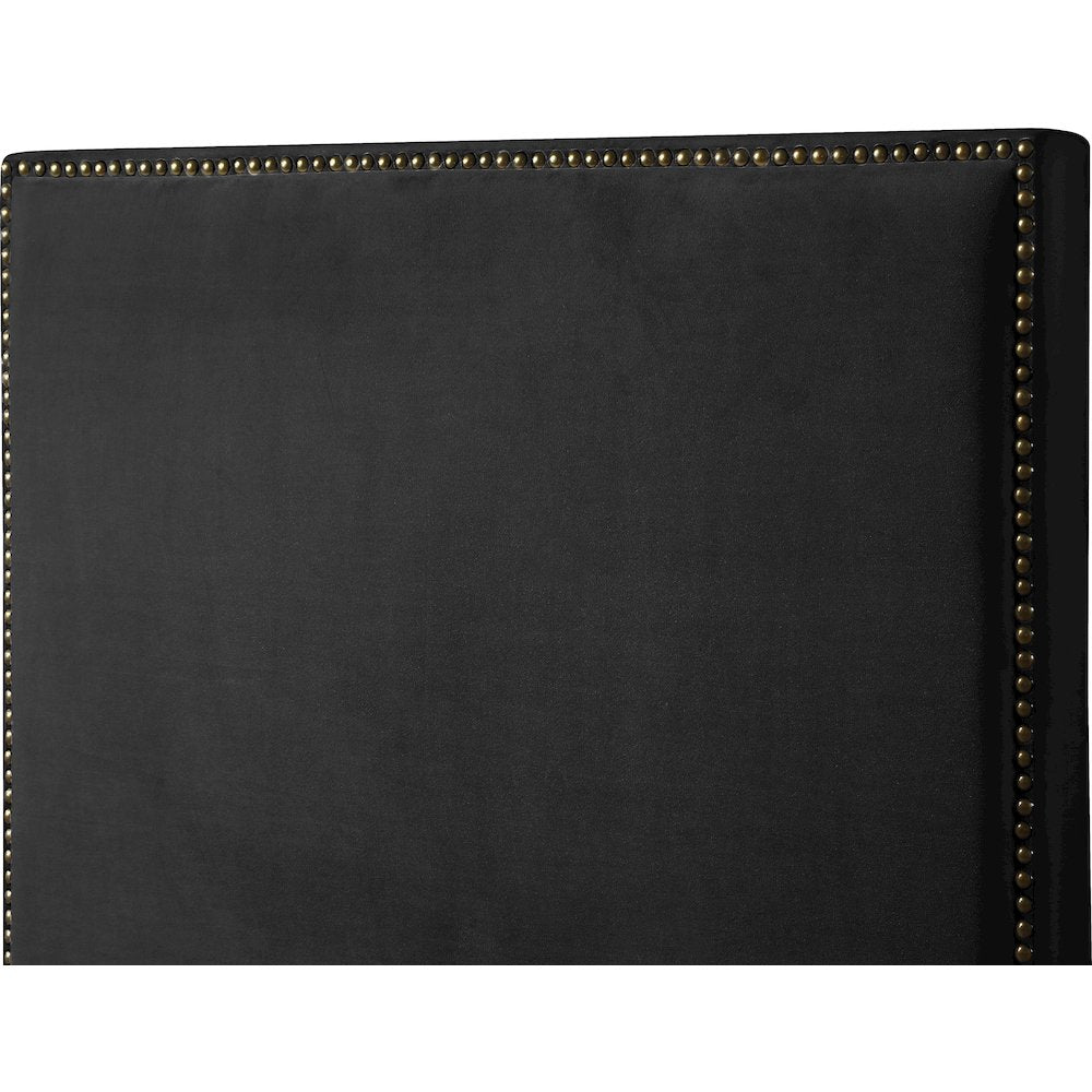 Harlie Black Velvet King Bed