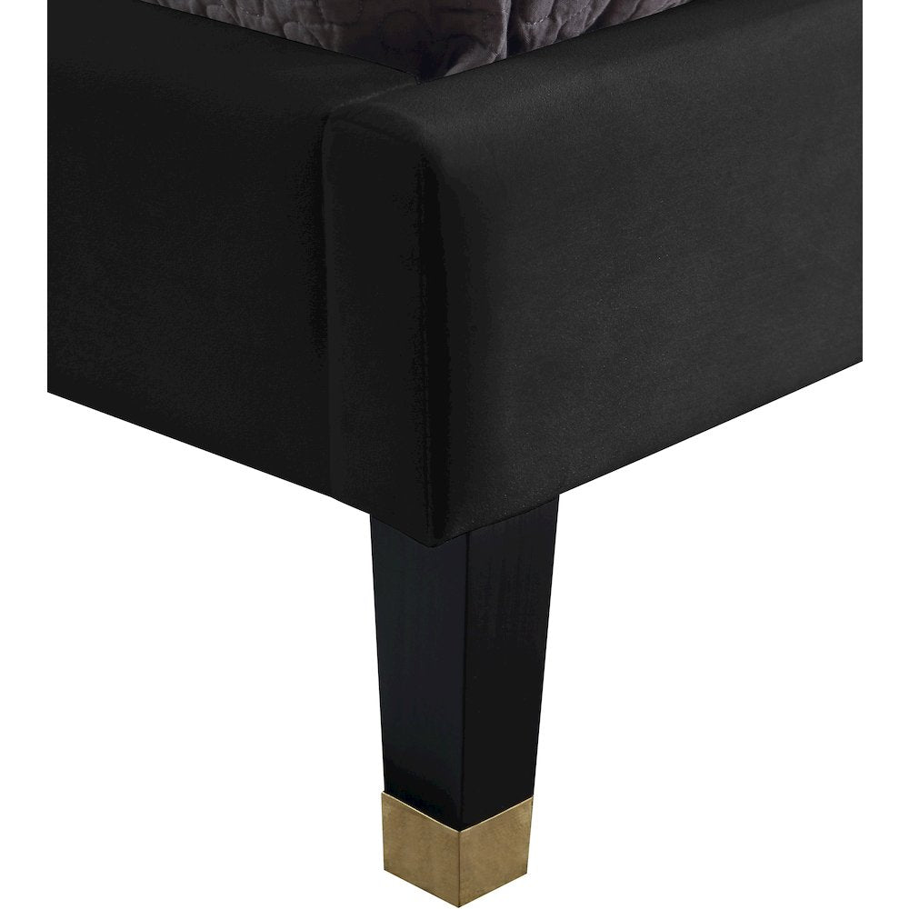 Harlie Black Velvet King Bed