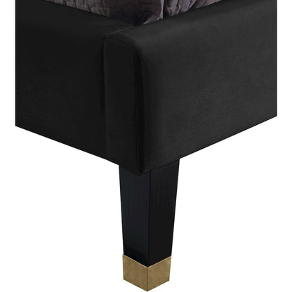 Harlie Black Velvet King Bed