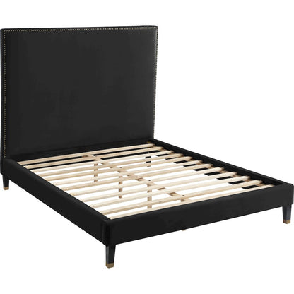 Harlie Black Velvet King Bed