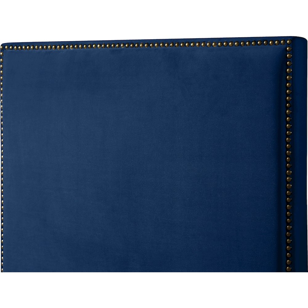 Harlie Navy Velvet King Bed