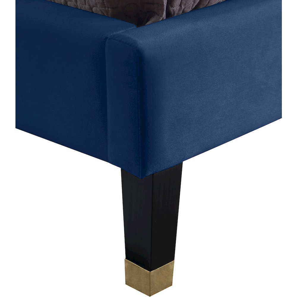 Harlie Navy Velvet King Bed