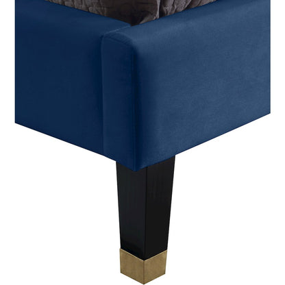 Harlie Navy Velvet King Bed