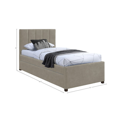 Hudson Beige Vegan Leather Twin Trundle Bed