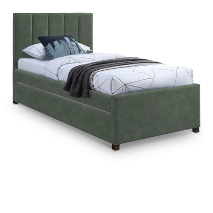 Hudson Green Vegan Leather Twin Trundle Bed