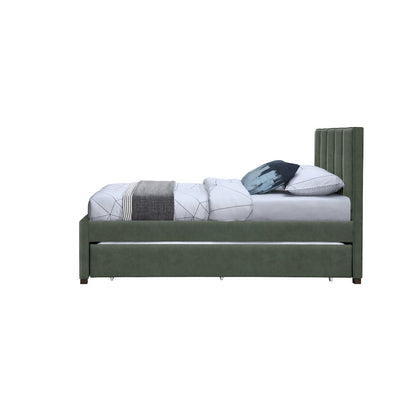 Hudson Green Vegan Leather Twin Trundle Bed