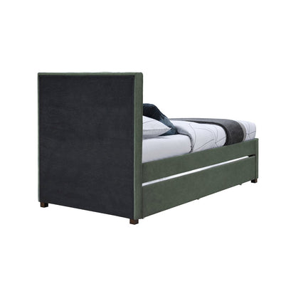 Hudson Green Vegan Leather Twin Trundle Bed