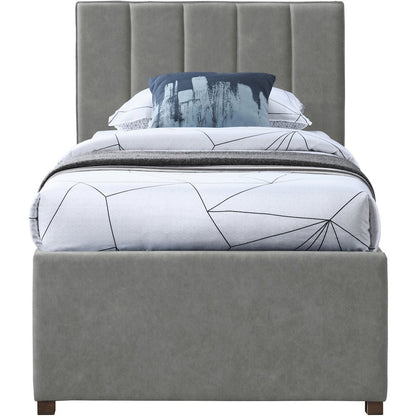 Hudson Grey Vegan Leather Twin Trundle Bed