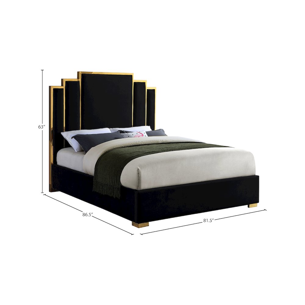 Hugo Black Velvet King Bed