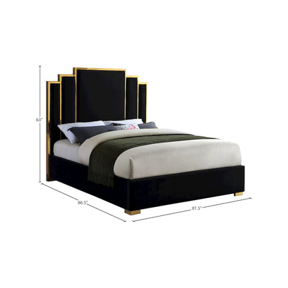 Hugo Black Velvet King Bed