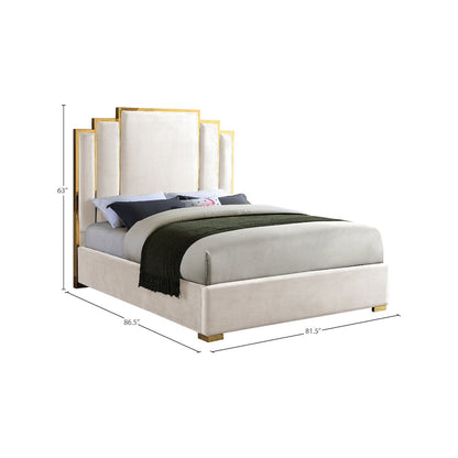 Hugo Cream Velvet King Bed