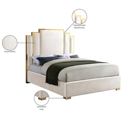 Hugo Cream Velvet King Bed