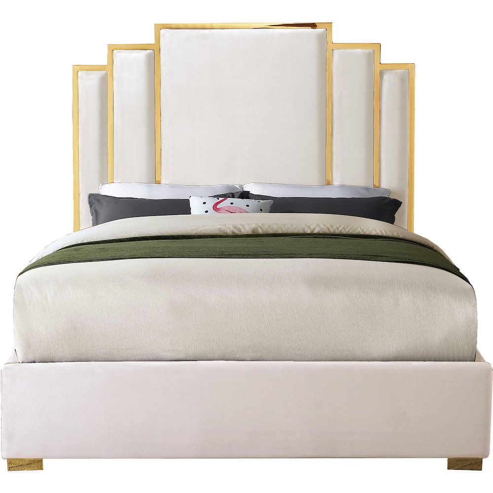 Hugo Cream Velvet King Bed