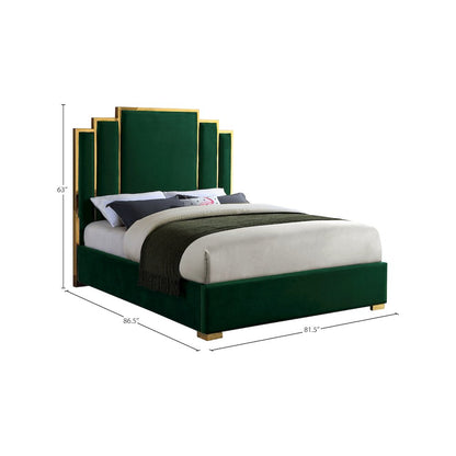 Hugo Green Velvet King Bed
