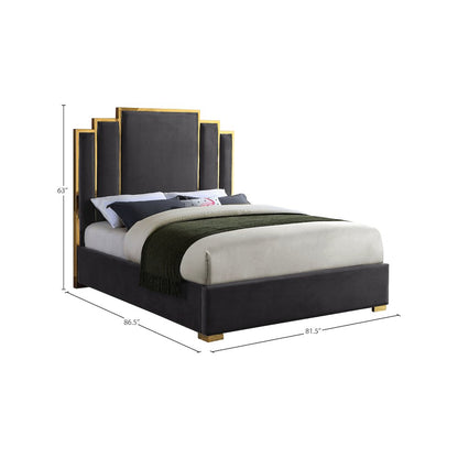 Hugo Grey Velvet King Bed