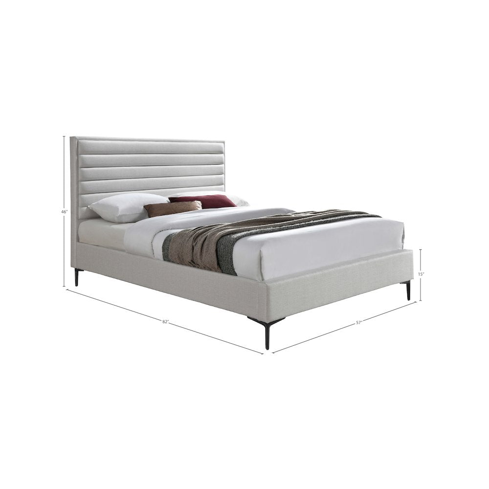 Hunter Cream Linen Textured Full Bed