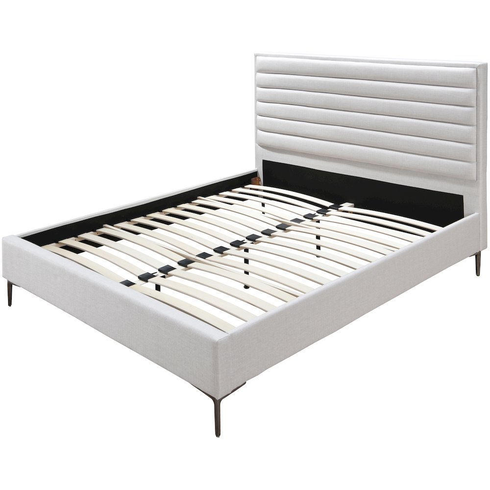 Hunter Cream Linen Textured King Bed