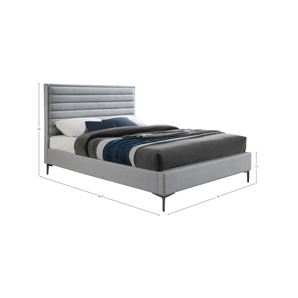 Hunter Grey Linen Textured King Bed