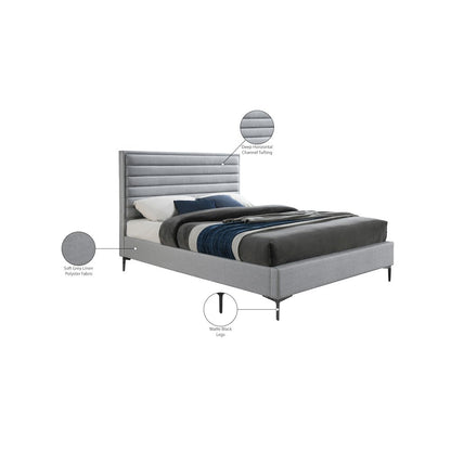 Hunter Grey Linen Textured King Bed