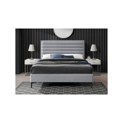 Hunter Grey Linen Textured King Bed