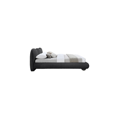 Hyde Black Boucle Fabric King Bed