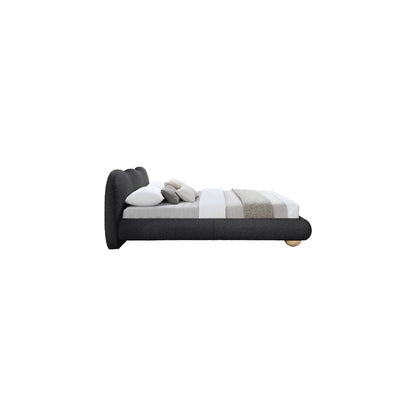 Hyde Black Boucle Fabric Queen Bed