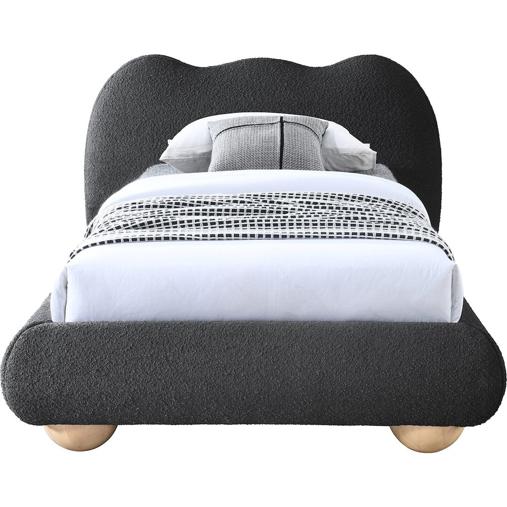 Hyde Black Boucle Fabric Twin Bed