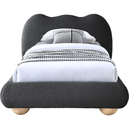 Hyde Black Boucle Fabric Twin Bed