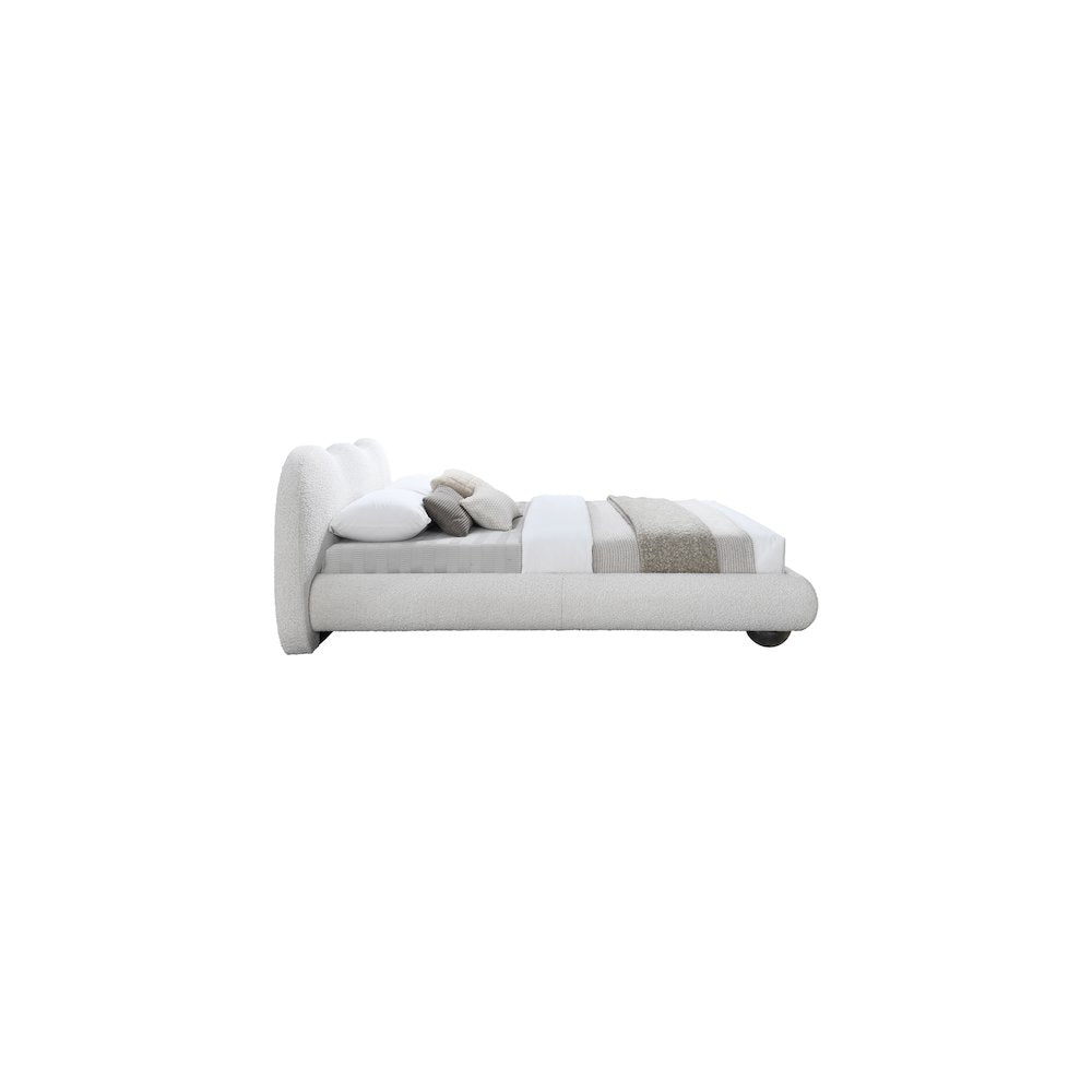 Hyde Cream Boucle Fabric Full Bed
