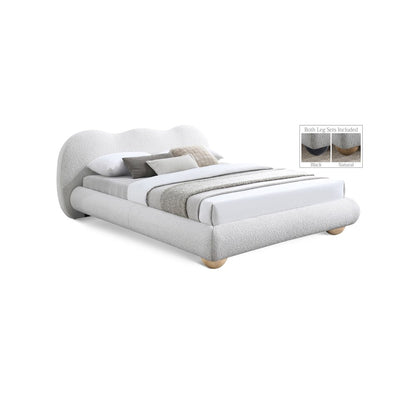 Hyde Cream Boucle Fabric King Bed