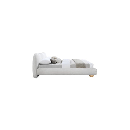 Hyde Cream Boucle Fabric Queen Bed