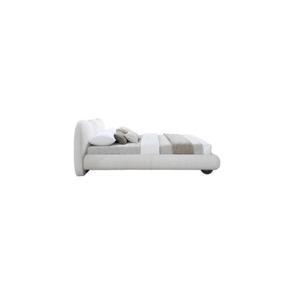 Hyde Cream Boucle Fabric Queen Bed