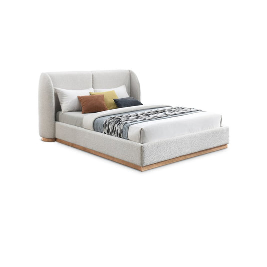 Jardin Cream Boucle Fabric King Bed